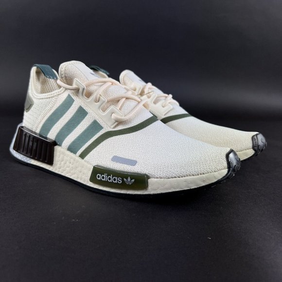 Adidas Women's NMD_R1 Wonder White Olive Green Shoes GX6490 Sizes 7 - 10 - Picture 4 of 9